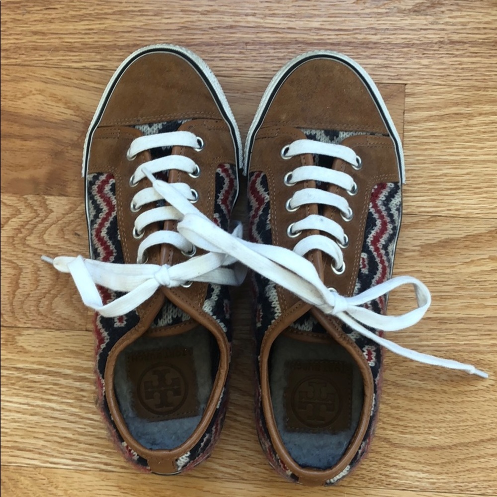 Tory Burch Fair Isle Knit Sneakers